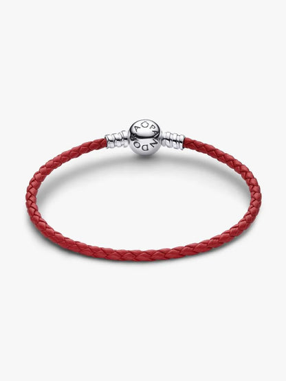 Bracciale Pandora Moments in Pelle Rosso 594558C01