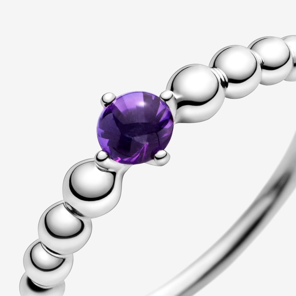 Anello Pandora Viola Decorato con Sfere 198598C03