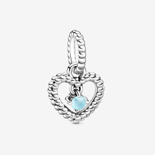 Charm Pendente Pandora A Cuore Azzurro Cielo Decorato Con Sfere 798854C07