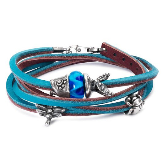 Bracciale Trollbeads Bracciale in Cuoio Turchese/Borgogna