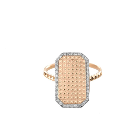 Anello Rue Des Mille Medaglia Texture Borchie ANZ-009 RT BO