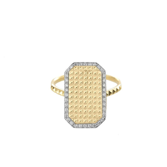 Anello Rue Des Mille Medaglia Texture Borchie ANZ-009 RT BO