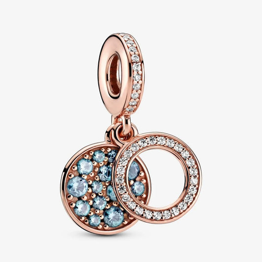 Charm Pendente Pandora con Doppio Disco Azzurro Scintillante 789186C03