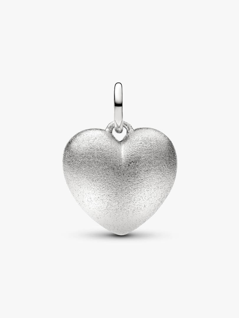Charm Pendente Cuore Puffy effetto opaco, finitura in platino 734908C00