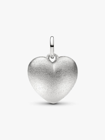 Charm Pendente Cuore Puffy effetto opaco, finitura in platino 734908C00