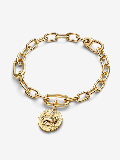 Charm Pandora Medallion Leone "Vita Veritas Virtus" Placcatura in Oro 14k