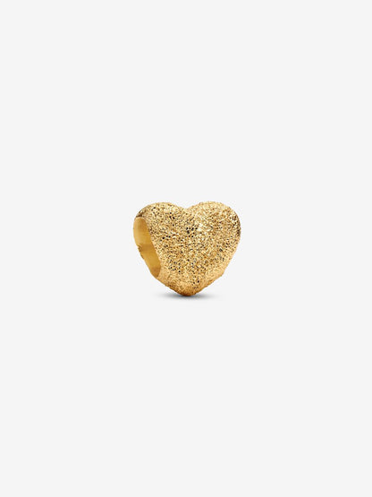 Mini Charm Pandora Cuore effetto diamantato Placcatura in Oro 14k
