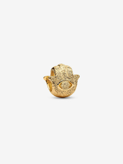 Mini Charm Pandora Mano di Fatima effetto diamantato Placcatura in Oro 14k