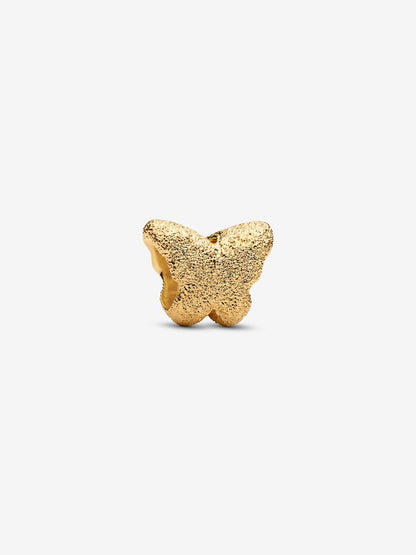Mini Charm Pandora Farfalla effetto diamantato Placcatura in Oro 14k