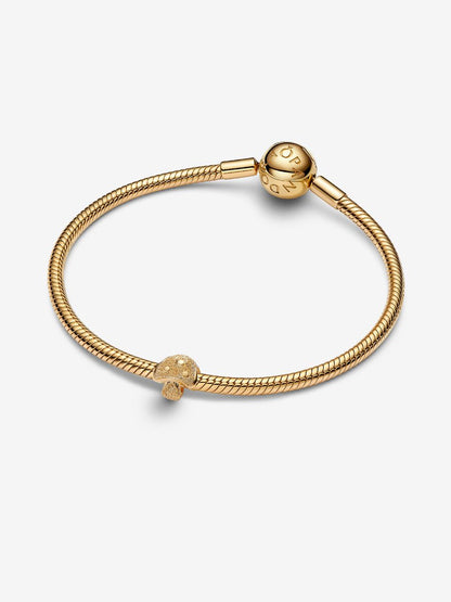 Mini Charm Pandora Fungo effetto diamantato Placcatura in Oro 14k