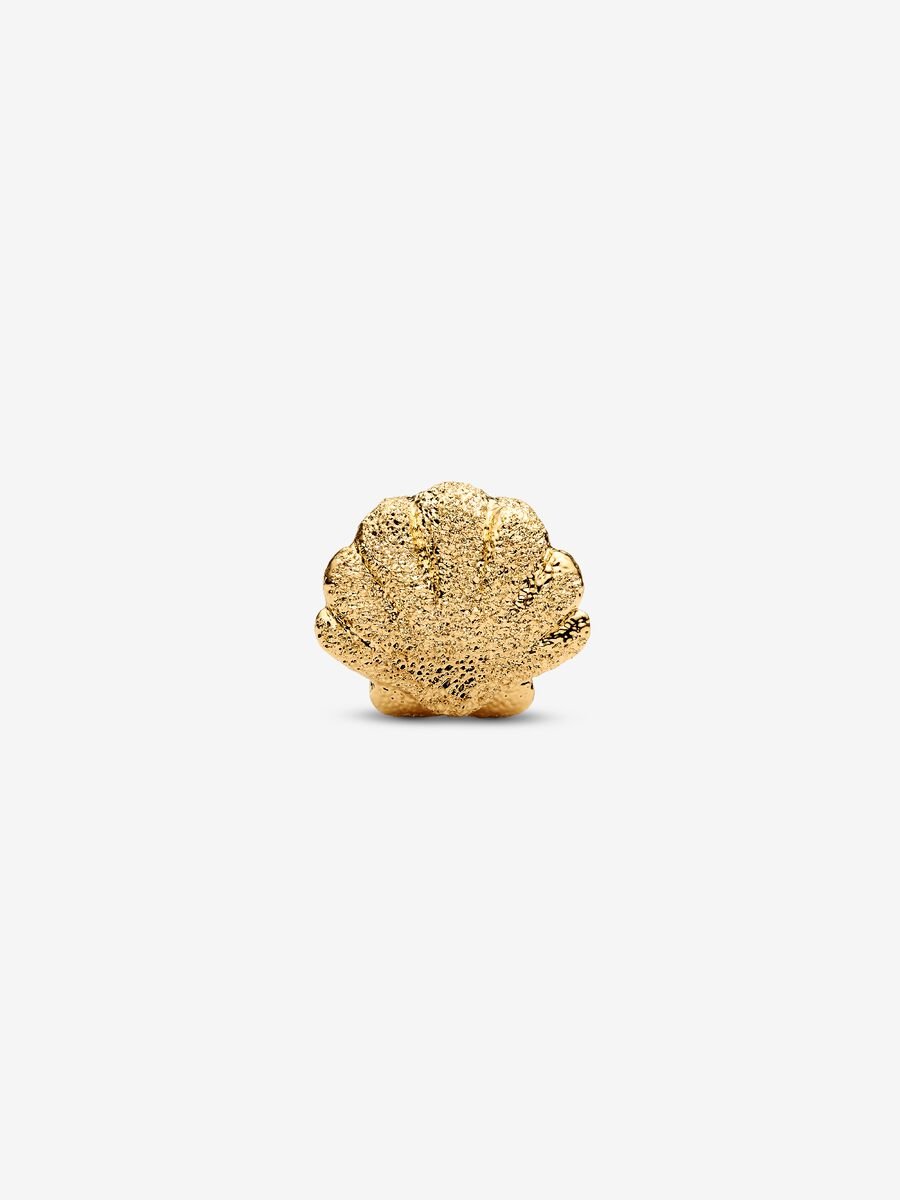 Mini Charm Pandora Conchiglia effetto diamantato Placcatura in Oro 14k
