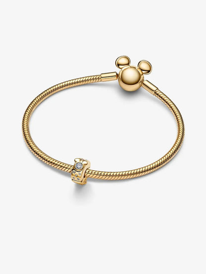 Charm Pandora Disney, Clip Mickey Mouse & Minnie Placcatura in Oro 14k 764130C01