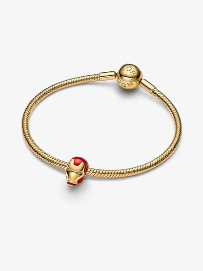 Charm Pandora Marvel, Avengers, Elmo di Iron Man Placcatura in Oro 14k