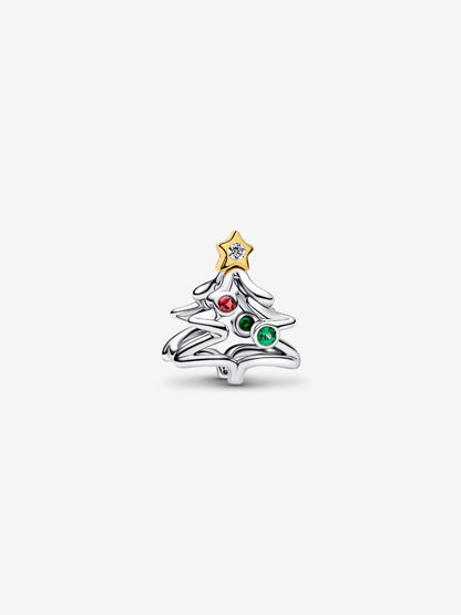 Charm Pandora Openwork Albero di Natale Argento Sterling 925, Placcatura in Oro 14k 764248C01