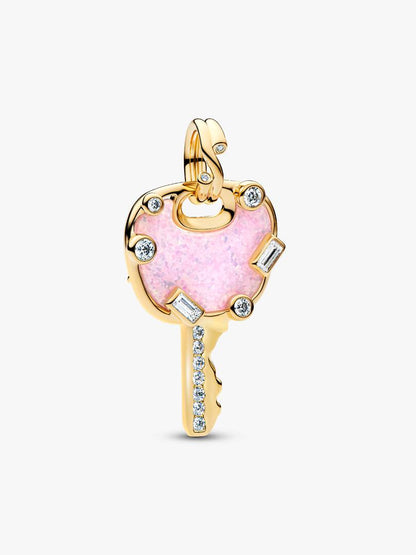 Charm Pandora Pendente Chiave Love Grande Opale Rosa 764349C01