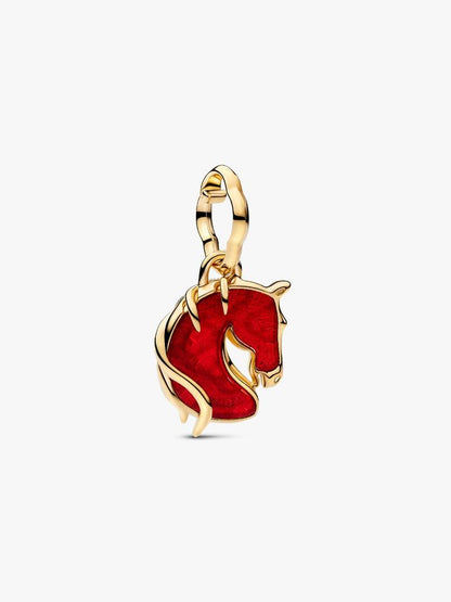 Charm Pandora Pendente Cavallo Vetro di Murano Rosso 764431C01