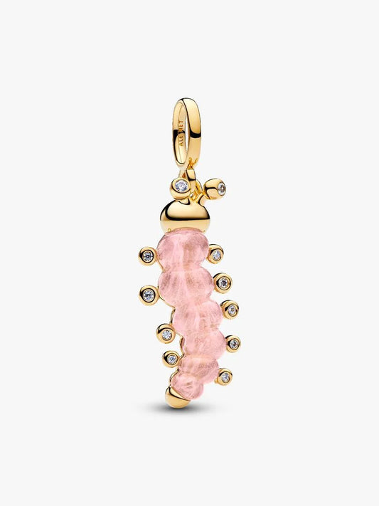 Charm Pandora Pendente Bruco Rosa Vetro di Murano 764489C01