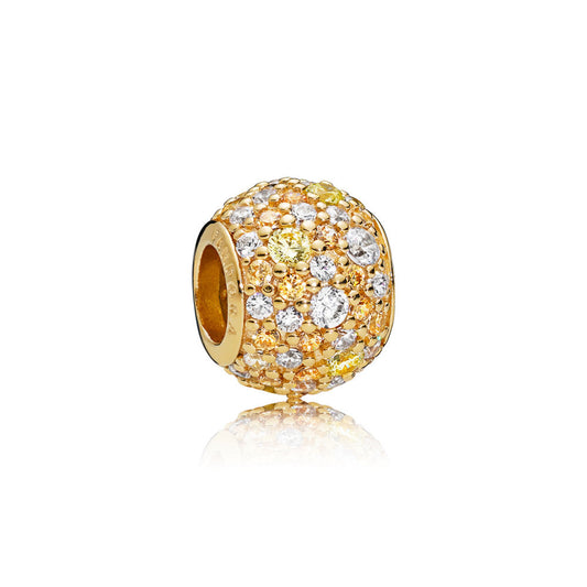 Pandora Pavé Mosaic Sphere Charm Gold Color 767052CSY