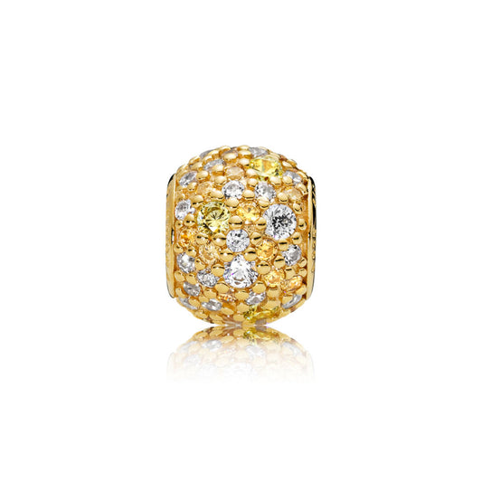 Pandora Pavé Mosaic Sphere Charm Gold Color 767052CSY