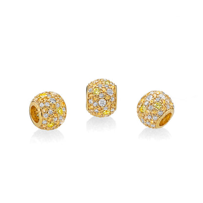 Pandora Pavé Mosaic Sphere Charm Gold Color 767052CSY