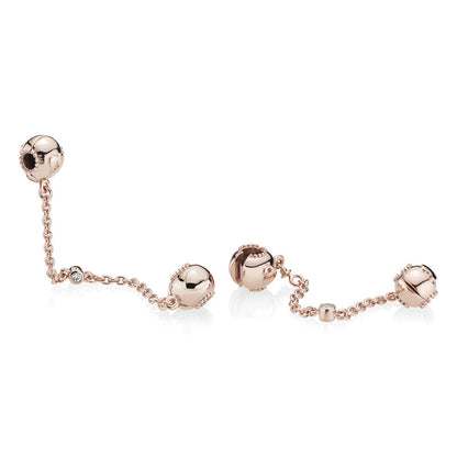 Pandora Embossed Hearts Safety Chain 787636CZ-05