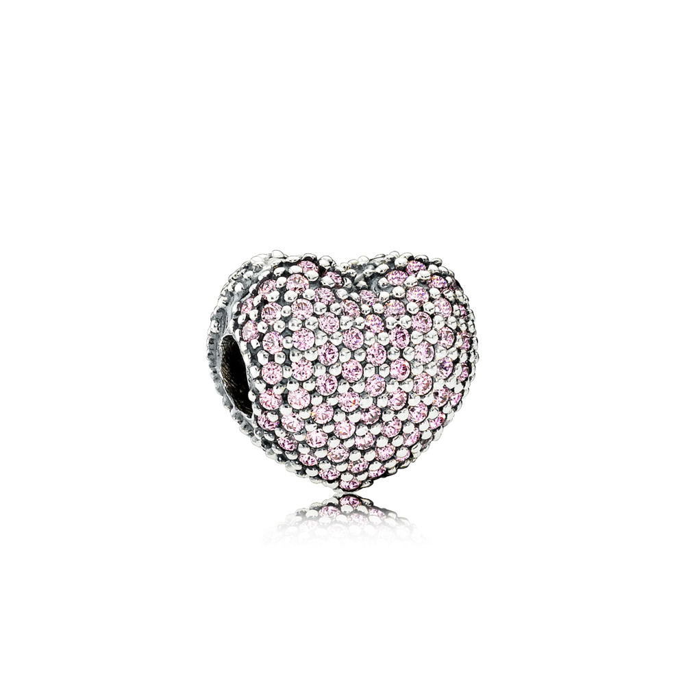 Clip Pandora Apri il mio cuore in pavé rosa 791427PCZ