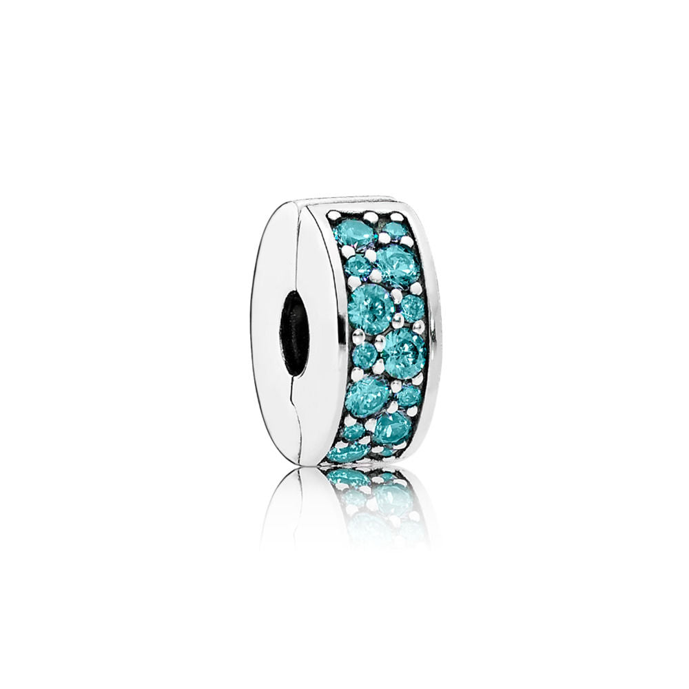 Clip Pandora Eleganza luccicante color turchese 791817MCZ