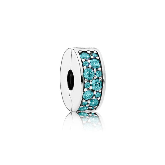 Clip Pandora Eleganza luccicante color turchese 791817MCZ