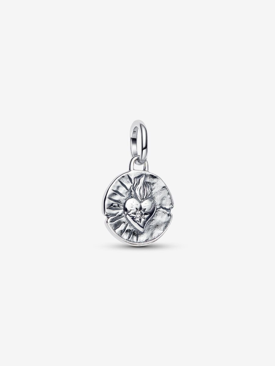 Charm Padora Medallion Cuore Sacro "Amor Vincit Omnia" Argento Sterling 925