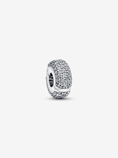 Charm Pandora Clip Pavè Fascia Tripla Argento Sterling 925