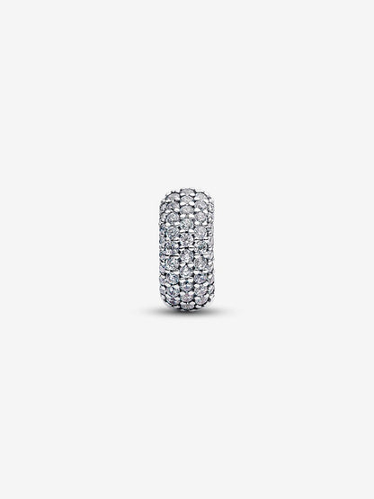 Charm Pandora Clip Pavè Fascia Tripla Argento Sterling 925