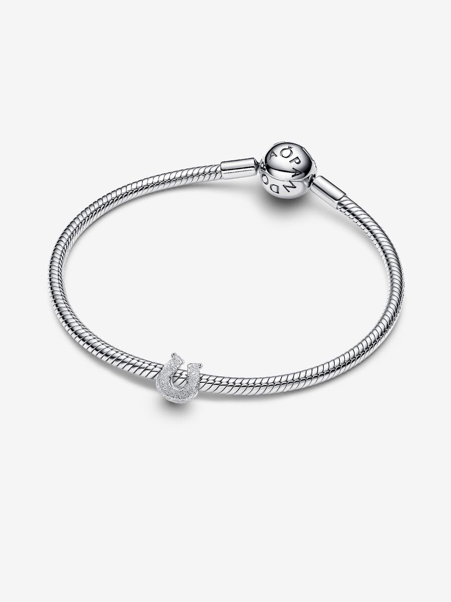 Mini Charm Pandora Ferro di cavallo effetto diamantato Argento Sterling 925
