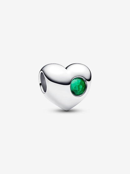 Charm Pandora Cuore con Pietra Verde Maggio da incidere 794161C05