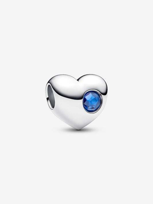 Charm Pandora Cuore con Pietra Blu Settembre da Incidere 794161C09