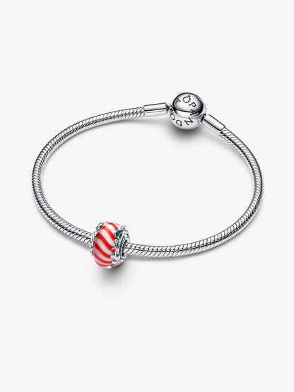 Charm Pandora Vetro di Murano Caramella di Natale Argento Sterling 925 794252C01