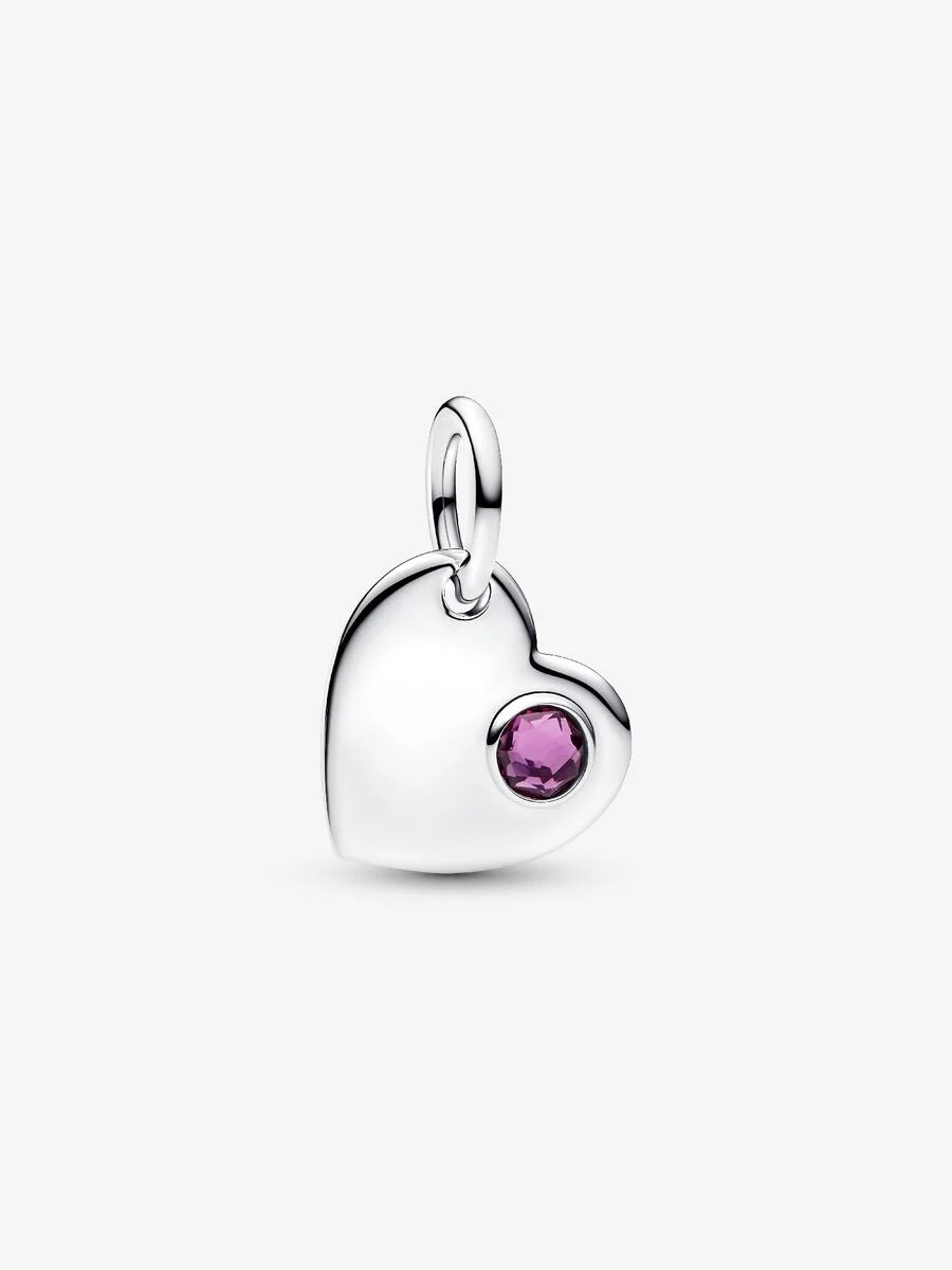 Charm Pandora Pendente Cuore con Pietra Viola Febbraio Argento Sterling 925 794295C02