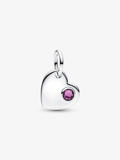 Charm Pandora Pendente Cuore con Pietra Viola Febbraio Argento Sterling 925 794295C02