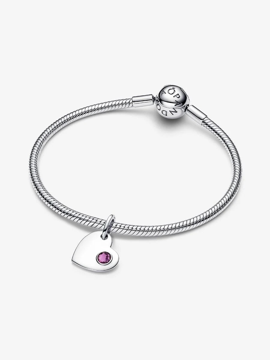 Charm Pandora Pendente Cuore con Pietra Viola Febbraio Argento Sterling 925 794295C02