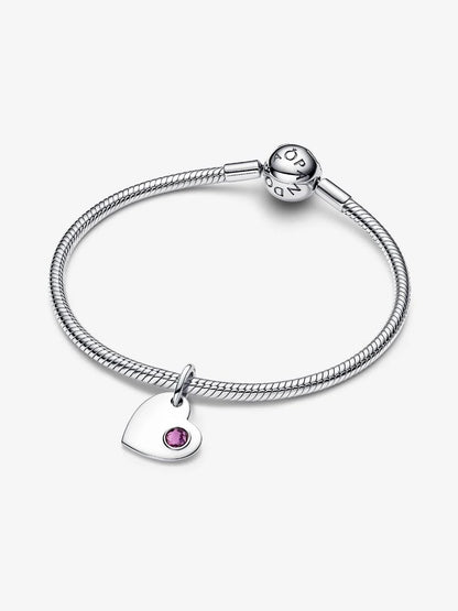 Charm Pandora Pendente Cuore con Pietra Viola Febbraio Argento Sterling 925 794295C02