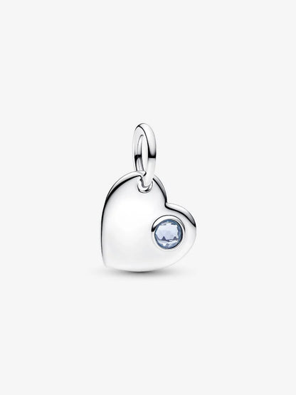 Charm Pandora Cuore con Pietra Azzura Marzo Argento Sterling 925 794295C03
