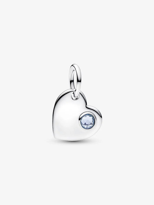 Charm Pandora Cuore con Pietra Azzura Marzo Argento Sterling 925 794295C03