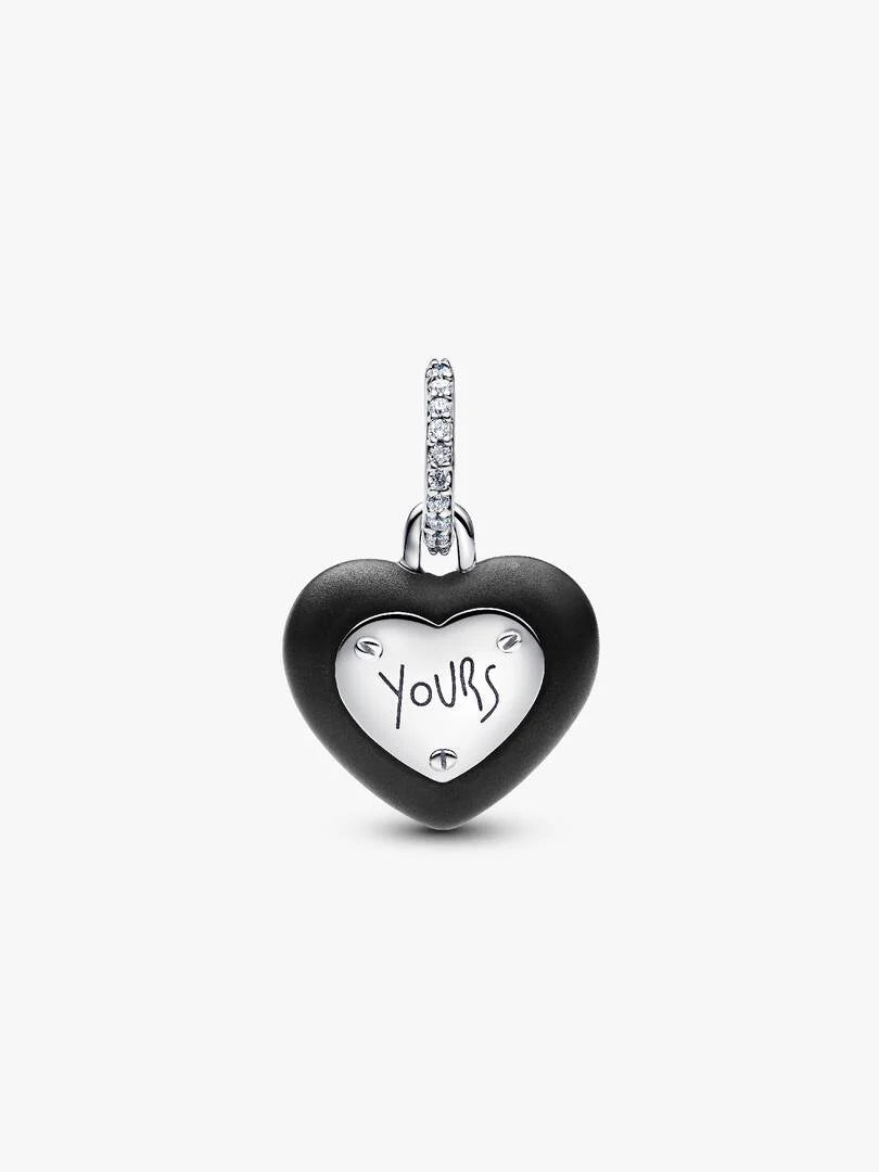 Charm Pandora Pendente Lucchetto Cuore Nero "Yours" in ceramica 794424C02