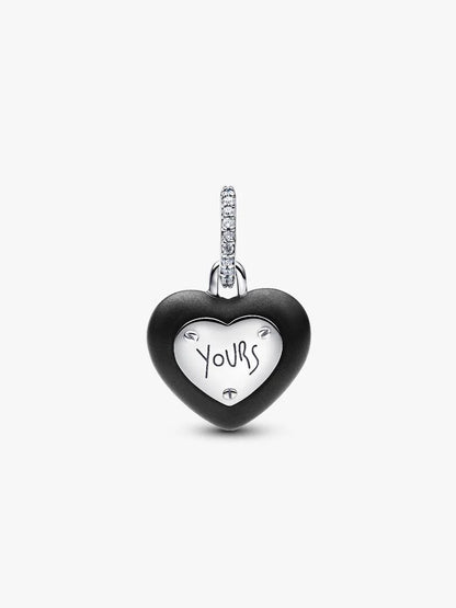 Charm Pandora Pendente Lucchetto Cuore Nero "Yours" in ceramica 794424C02
