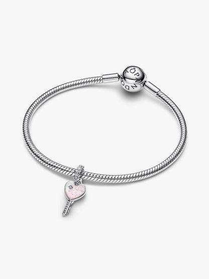Charm Pandora Pendente Chiave a Cuore Opale Rosa 794427C01