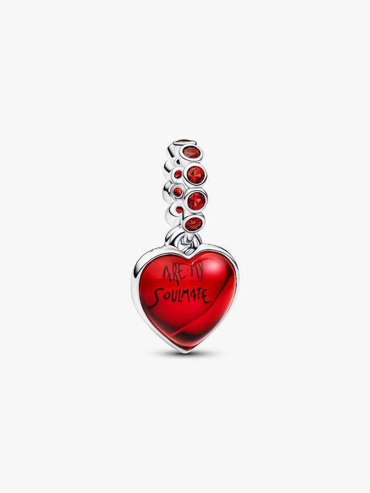 Charm Pandora Pendente Doppio Cuore Vetro di Murano Rosso 794429C01
