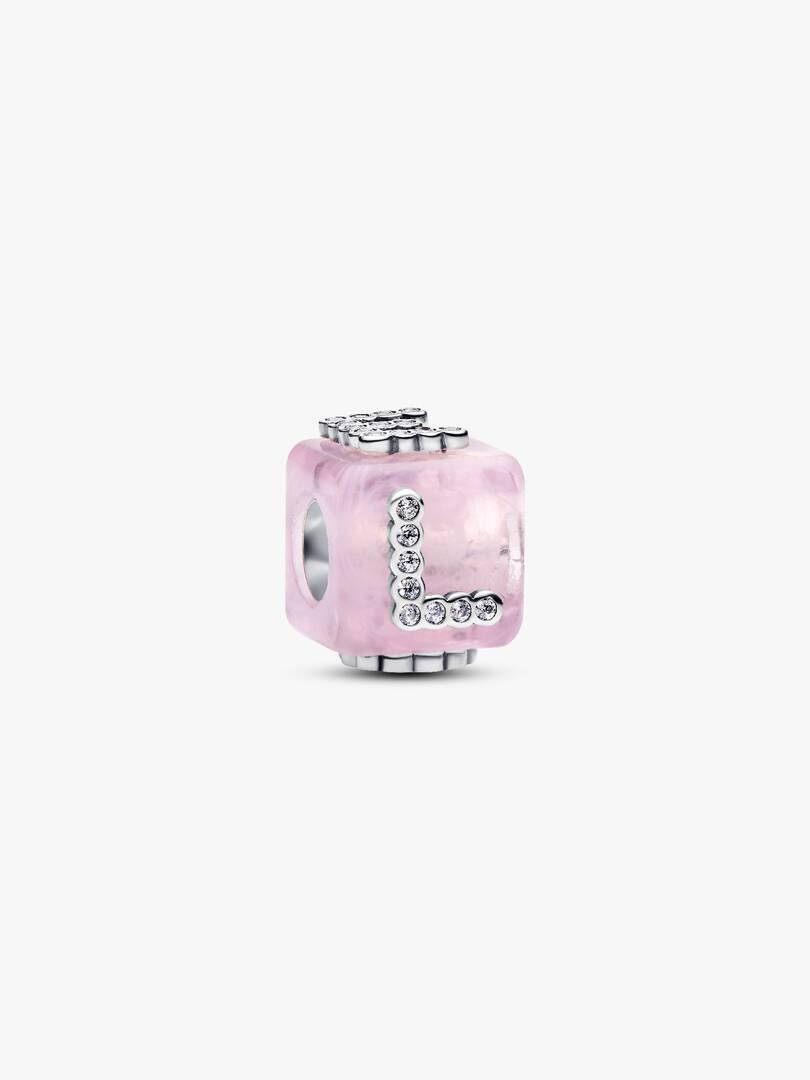 Charm Pandora Cubo Love Vetro di Murano Rosa 794433C01