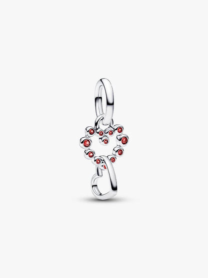 Charm Pandora Pendente Cuori Intrecciati con Cristalli Rossi 794435C01
