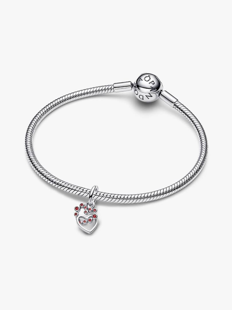 Charm Pandora Pendente Cuori Intrecciati con Cristalli Rossi 794435C01