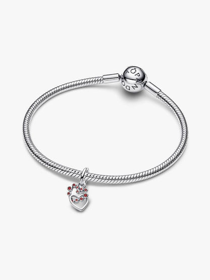 Charm Pandora Pendente Cuori Intrecciati con Cristalli Rossi 794435C01