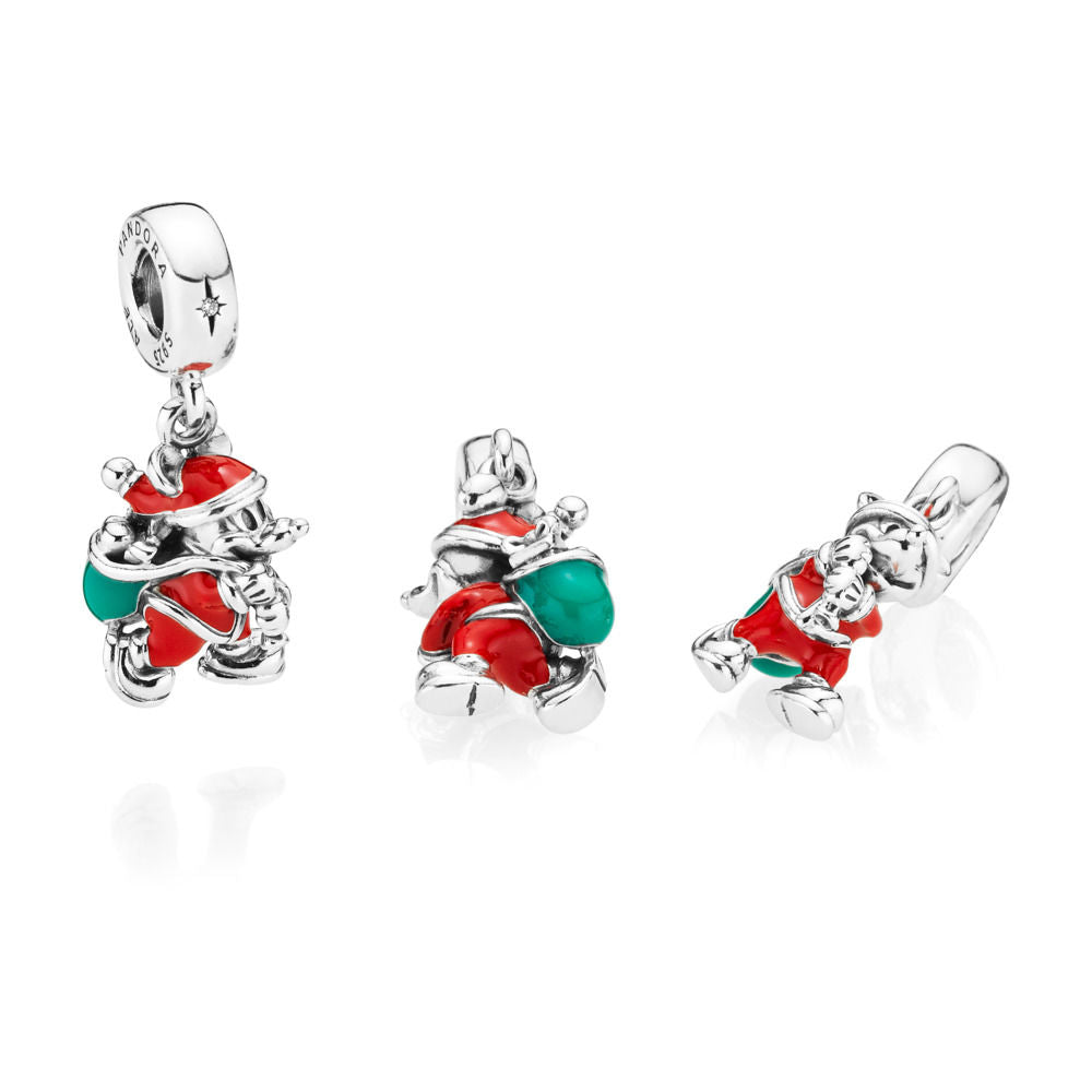 Disney Charm Pandora Mickey Mouse Santa Claus With Gifts 797501ENMX